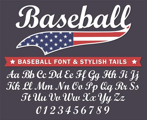 Baseball Font Baseball Script Baseball Font With Tails Baseball Cursive