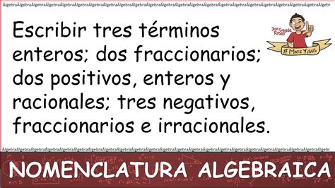 NOMENCLATURA ALGEBRAICA Parte 5 YouTube