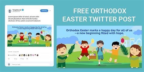 Orthodox Easter Twitter Post In Eps Illustrator Psd Png Svg