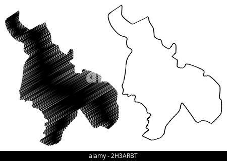 Panchkula district (Haryana State, Republic of India) map vector ...