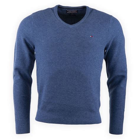 Pull Bleu Manches Longues Homme Tommy Hilfiger à Prix Dégriffé