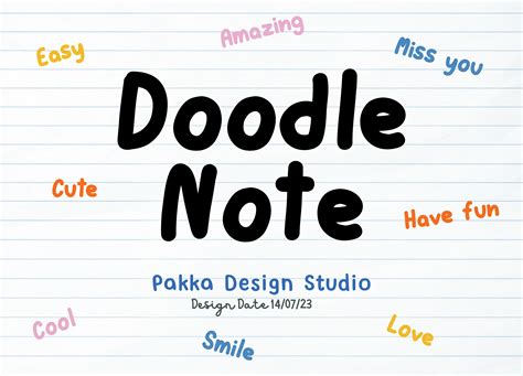 Doodle Note Font By Pakka Design Studio · Creative Fabrica