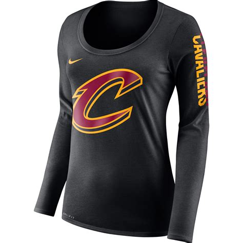 Nike Cleveland Cavaliers Womens Black Primary Logo Long Sleeve T Shirt