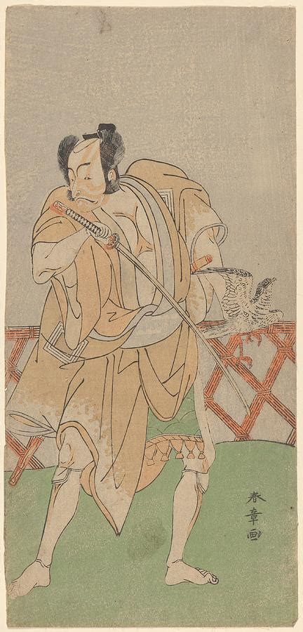 The Actor Ichikawa Danjuro With Hawk And Sword 18th Century Katsukawa