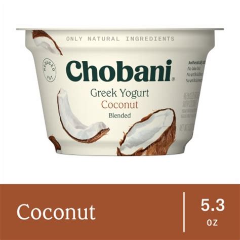 Chobani® Coconut Low Fat Greek Yogurt Cup 5 3 Oz Kroger