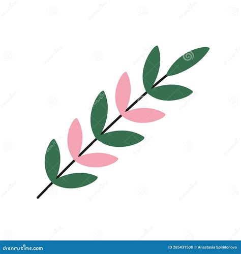 Flat Hand Drawn Vector Illustration Of Flower Stock Vector