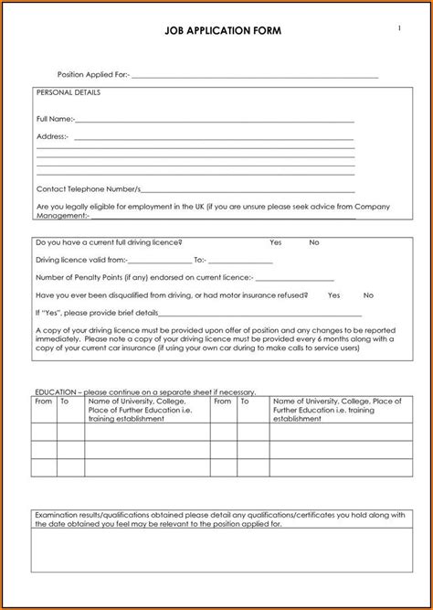 Free Truck Driver Job Application Form Job Application Resume