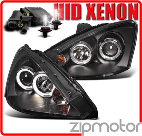 00 04 Ford Focus Zx3 Zx5 Halo Black Projector Head Lights Lamp W Hid 6k 01 02 03 Ebay