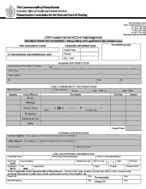 CART Invoice For MCDHH Paid Assignment Doc Template PdfFiller