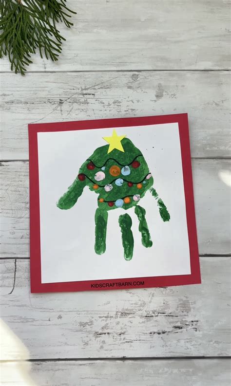 Handprint Christmas Tree Kids Craft Barn