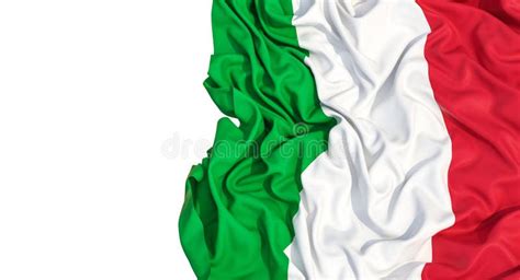 Italian Flag Isolated on White, Drapery Stock Illustration - Illustration of fabric, concept ...