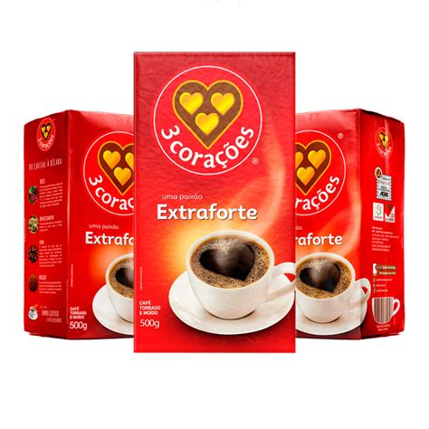 Kit Café Torrado e Moído Extra Forte a Vácuo 3 Corações 500g 3