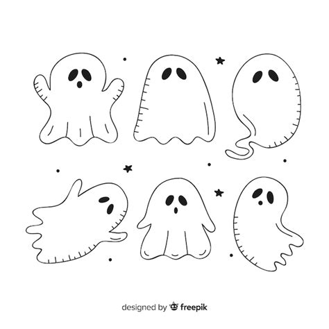 Colecci N De Fantasmas De Halloween Dibujados A Mano Vector Gratis