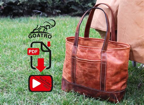 Leather Bag Pattern Tote Bag Pattern Leather Diy Pdf Download Tote Bag