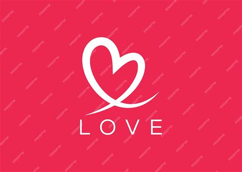 Premium Vector Minimalist Love Logo Design Vector Template Creative Red Heart Shape Logo