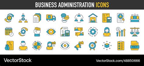 Set of business administration icons Royalty Free Vector