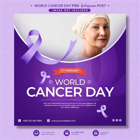 Premium Psd Psd World Cancer Day Awareness Instagram Or Social Media