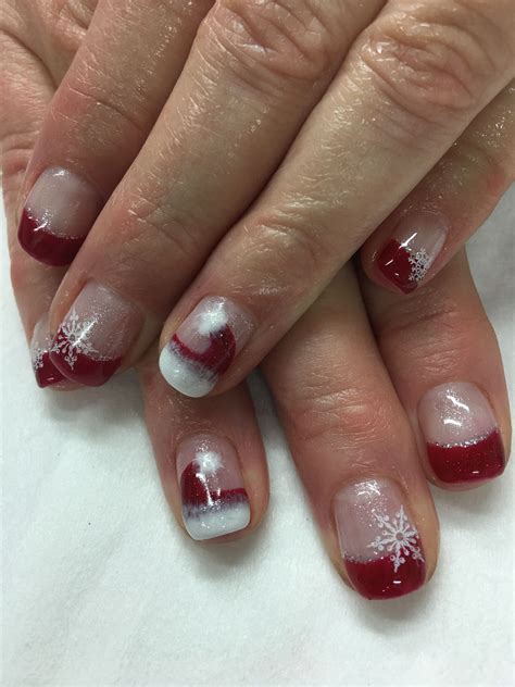 Red French Tips With Santa Hat