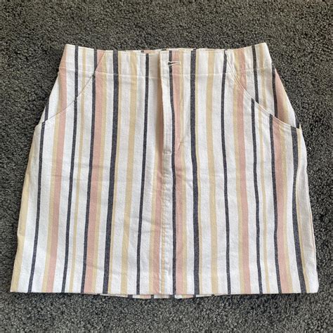 Hollister Striped Ultra High Rise Mini Skirt Depop