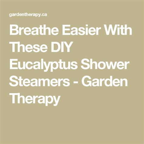 Ease Congestion With These Diy Eucalyptus Shower Steamers Garden