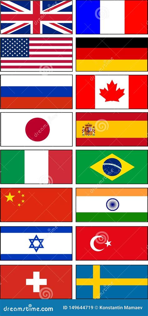 Country Flags In Frames Cartoon Vector | CartoonDealer.com #149644719