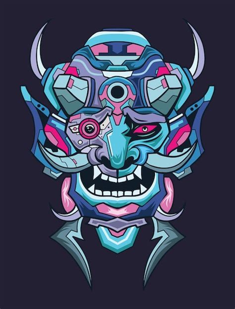 Japanische Oni Masken T Shirt Design Japan Kultur Samurai Hannya Maske