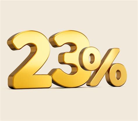 Premium Photo 3d Illustration Of Golden Number Twenty Three Percent