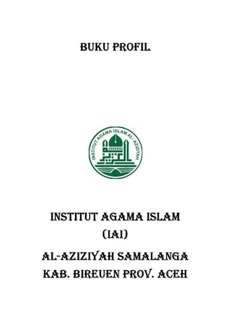 PDF BUKU PROFIL IAI Al AZIZIYAH Pendidikan Tingkat Aliyah Di