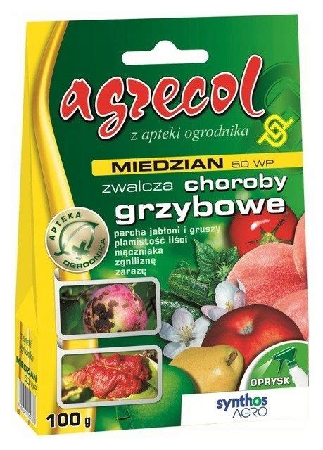 Miedzian 50WP 100g Agrecol Choroby Grzybowe Zaraza Zgnilizna Parch