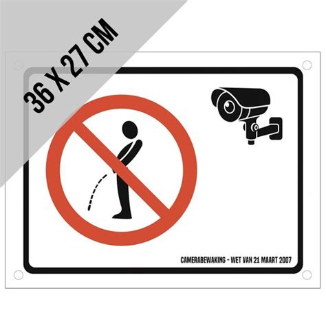 Pictogram Bord Op Alu Di Bond Verboden Te Urineren Camerabewaking