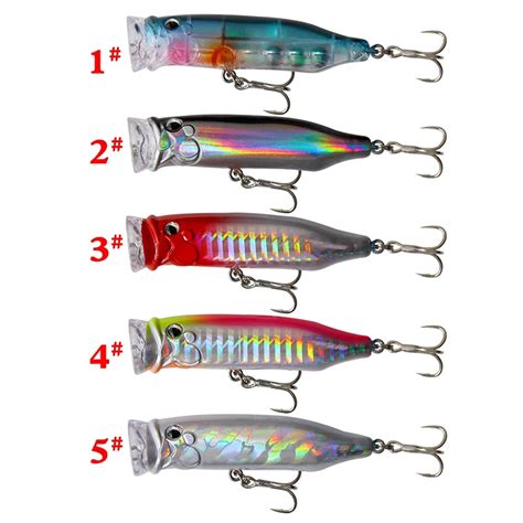 Isca De Pesca Marítima 5cores 7cm 9 4g Artificial Topwater Popper