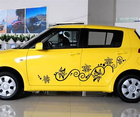 Car Styling For 2pcs Car Flowers Door Decal For 2pcs Swift Vinyl Graphics Side Stickers 1015 In