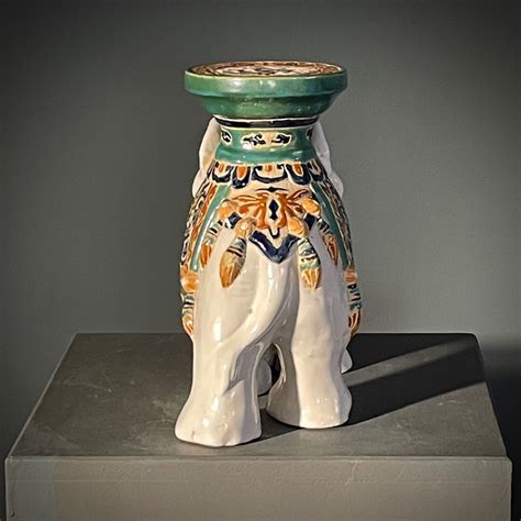 Colourful Ceramic Elephant Plant Stand Witches Kist