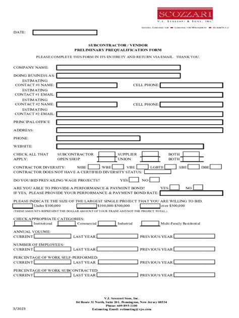 Fillable Online Fillable Online Contractor Pre Qualification Form Fax Email Print Pdffiller