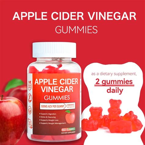 Private Label Organic Apple Cider Vinegar Capsule Gummies Acv Gummy With The Mother For Immune