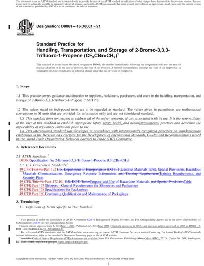 ASTM D8061 21 Red Standard Practice For Handling Transportation And