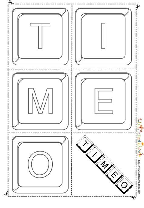 Activité prénom timeo jouer avec les lettres à découper et à colorier