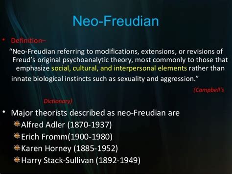 Neo freudians