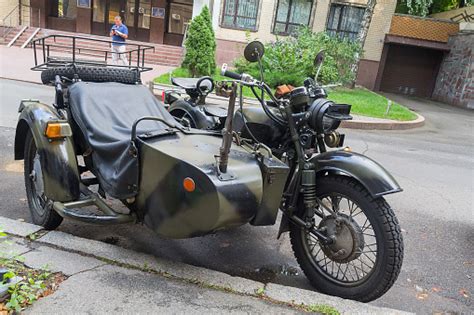 Soviet Military Motorcycle Dnepr Mv650m Kiev Ukraine Stock Photo