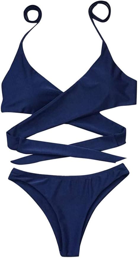 Vecdy Bikini Damen Set Push Up Sexy Frauen Bikini Gepolsterter Bandage