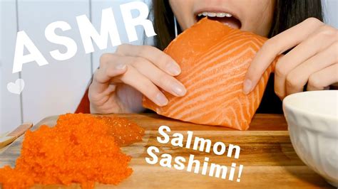 Asmr Salmon Sashimi Salmon Caviar And Tobiko Eggs Eating Sounds No Talking Youtube