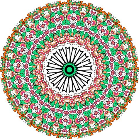 Mandalas Coloridas Ornamento Redondo Decorativo Isolado No Fundo