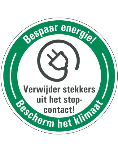 Energie Besparen Sticker Verwijder Stekkers