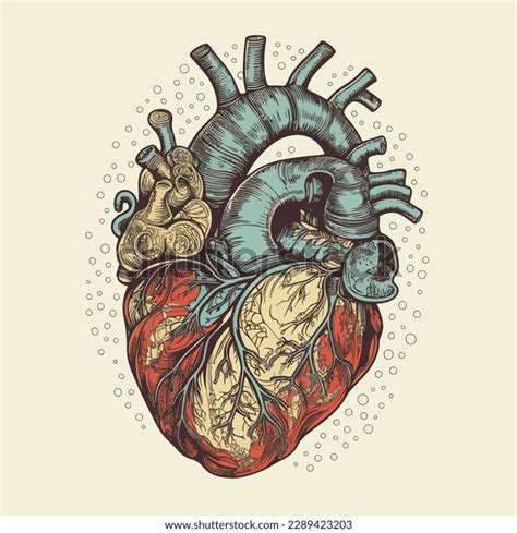 Human Heart Veins Arteries Vector Illustration Stock Vector Royalty