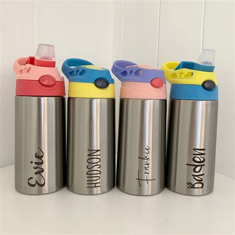 Kids Water Bottle Personalised Laser Engraved Drink Etsy