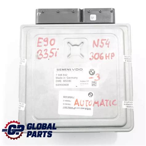 BMW E90 E92 335i N54 ECU Kit Centralina DME 7568842 CAS3 Chiave