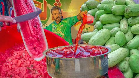 Summer Drink Fastest Watermelon Juice Making Skills Tarbooz Ka