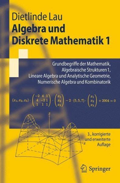 Algebra und Diskrete Mathematik 1 von Dietlinde Lau Fachbuch bücher de