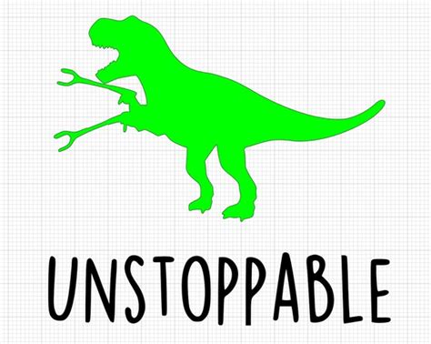 T Rex Unstoppable Reacher Arms Svg Png File Instant Download Etsy