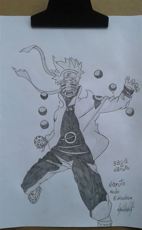Arte Kawaii Brasil : Desenho do naruto modo Rikudou